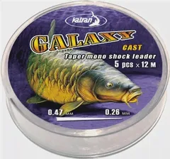 Конусный моно лидер Katran GALAXY cast 5х12м /0,26-0,47мм (Прозрачный)