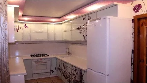 кухня на заказ, кухни на заказ, фотопечать на стекле, салон меблів лідер